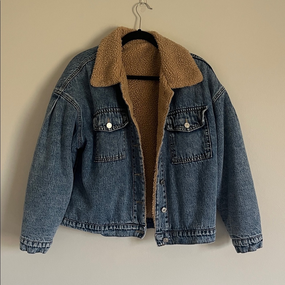SHEIN Jean Jacket Teddy Fleece Lined - Picture 2 of 3